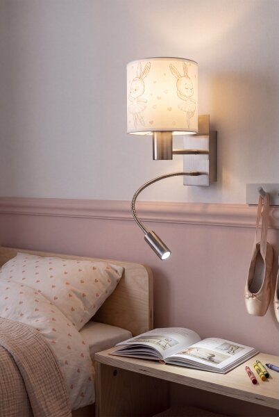 Brilagi - LED flexibilná lampa BOBO 1xE27/25W/230V + LED/3W m. chróm/biela/zajačiky