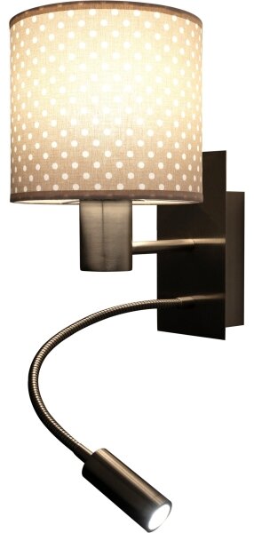 Brilagi - LED flexibilná lampa BOBO 1xE27/25W/230V + LED/3W matný chróm/béžová/s bodkami