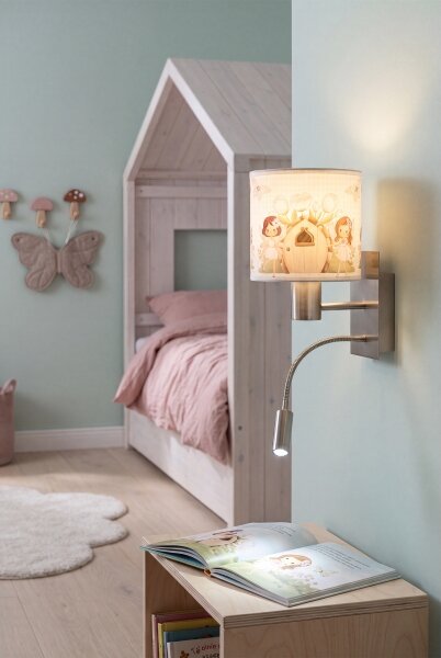 Brilagi - LED flexibilná lampa BOBO 1xE27/25W/230V + LED/3W m. chróm/biela/ružová/víly