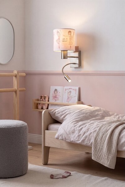 Brilagi - LED flexibilná lampa BOBO 1xE27/25W/230V + LED/3W m. chróm/biela/ružová/bal