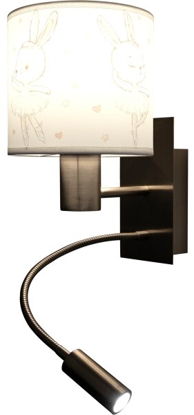 Brilagi - LED flexibilná lampa BOBO 1xE27/25W/230V + LED/3W m. chróm/biela/zajačiky