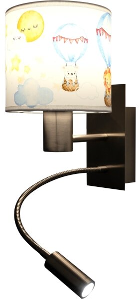 Brilagi - LED flexibilná lampa BOBO 1xE27/25W/230V + LED/3W matný chróm/biela/zvieratká