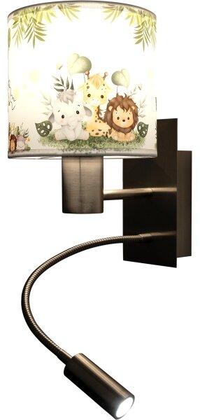 Brilagi - LED flexibilná lampa BOBO 1xE27/25W/230V + LED/3W m. chróm/biela/zelená/džungľa