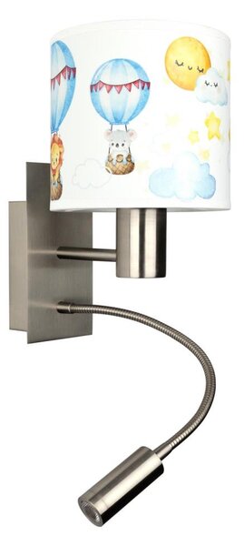 Brilagi - LED flexibilná lampa BOBO 1xE27/25W/230V + LED/3W matný chróm/biela/zvieratká