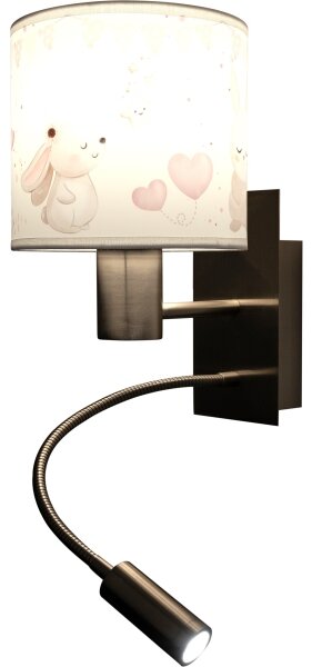 Brilagi - LED flexibilná lampa BOBO 1xE27/25W/230V + LED/3W matný chróm/krémová/zajačiky