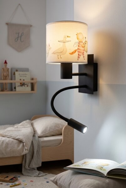 Brilagi - flexibilná LED lampa BOBO 1xE27/25W/230V + LED/3W čierna/biela/zvieratká