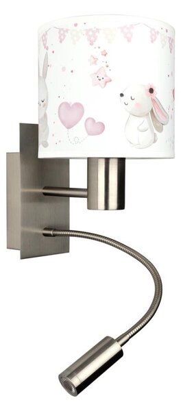 Brilagi - LED flexibilná lampa BOBO 1xE27/25W/230V + LED/3W matný chróm/krémová/zajačiky