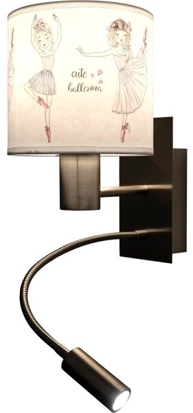 Brilagi - LED flexibilná lampa BOBO 1xE27/25W/230V + LED/3W m. chróm/biela/ružová/bal