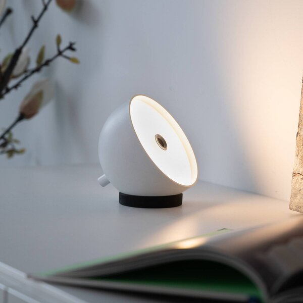 Schöner Wohnen stolová LED lampa Bellies, biela, IP54, Biela / opálová, Obývacia izba / jedáleň, kov, Škandinávsky, Stojacie svietidlo
