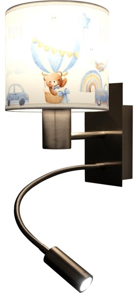 Brilagi - LED flexibilná lampa BOBO 1xE27/25W/230V + LED/3W m. chróm/biela/modrá/medv