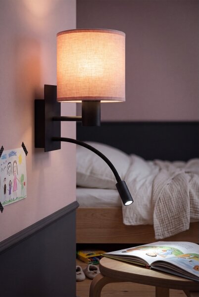 Brilagi - LED flexibilná lampa BOBO 1xE27/25W/230V + LED/3W čierna/ružová