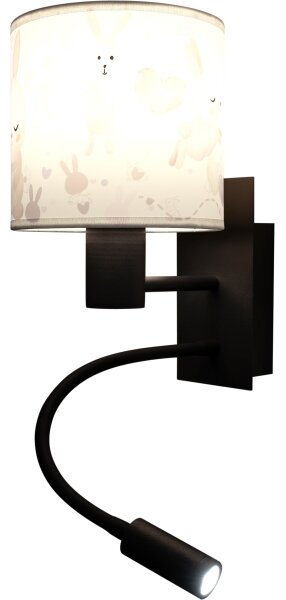 Brilagi - LED flexibilná lampa BOBO 1xE27/25W/230V + LED/3W čierna/biela/zajačiky