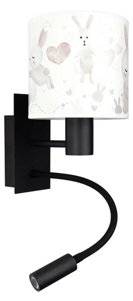 Brilagi - LED flexibilná lampa BOBO 1xE27/25W/230V + LED/3W čierna/biela/zajačiky