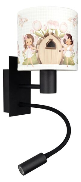 Brilagi - LED Flex. lampa BOBO 1xE27/25W/230V + LED/3W čierna/biela/ružová/víly