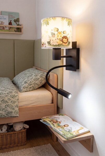 Brilagi - LED Flex. lampa BOBO 1xE27/25W/230V + LED/3W čierna/biela/zelená/džungľa