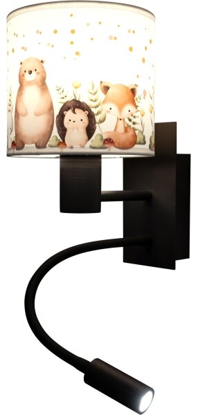 Brilagi - LED flexibilná lampa BOBO 1xE27/25W/230V + LED/3W čierna/biela/zvieratká