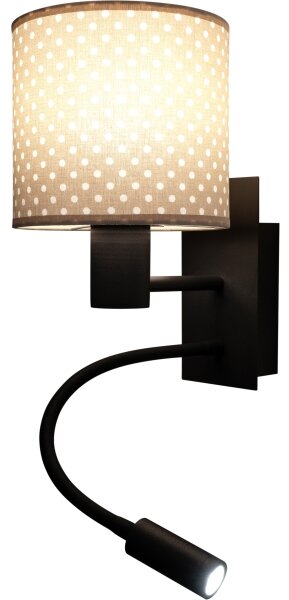 Brilagi - LED Flex. lampa BOBO 1xE27/25W/230V + LED/3W čierna/béžová/bodky