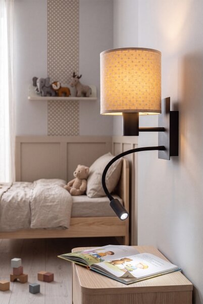 Brilagi - LED Flex. lampa BOBO 1xE27/25W/230V + LED/3W čierna/béžová/bodky