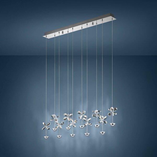 EGLO Stars of Light LED závesné svietidlo Pianopoli, chróm, dĺžka 87 cm, Chrómová / strieborná, Obývacia izba / jedáleň, Nehrdzavejúca oceľ, Dizajn, Závesné svietidlo