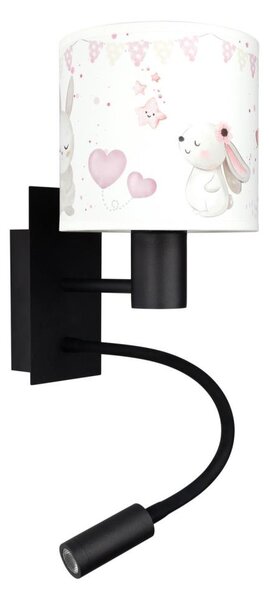 Brilagi - LED flexibilná lampa BOBO 1xE27/25W/230V + LED/3W čierna/krémová/zajačiky