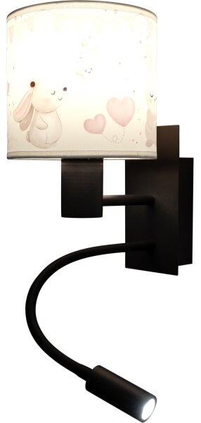 Brilagi - LED flexibilná lampa BOBO 1xE27/25W/230V + LED/3W čierna/krémová/zajačiky