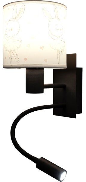 Brilagi - LED flexibilná lampa BOBO 1xE27/25W/230V + LED/3W čierna/biela/zajačiky