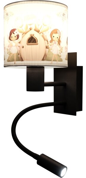 Brilagi - LED Flex. lampa BOBO 1xE27/25W/230V + LED/3W čierna/biela/ružová/víly
