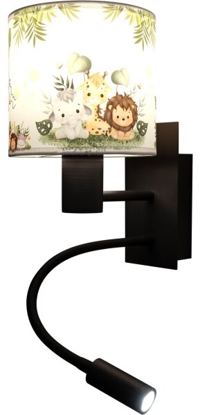 Brilagi - LED Flex. lampa BOBO 1xE27/25W/230V + LED/3W čierna/biela/zelená/džungľa