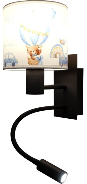 Brilagi - LED flexibilná lampa BOBO 1xE27/25W/230V + LED/3W čierna/biela/modrá/medvedíky