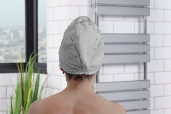 Rýchloschnúci turban na vlasy RENA svetlo šedý