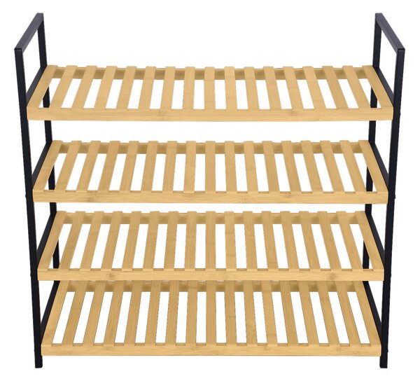 REGÁL NA TOPÁNKY, prírodná farba, čierna, 70/64,5/30 cm Carryhome - Online Only drobný nábytok, Online Only