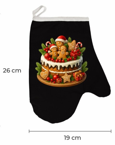 Vianočná kuchynská rukavica Cake EMI, červená
