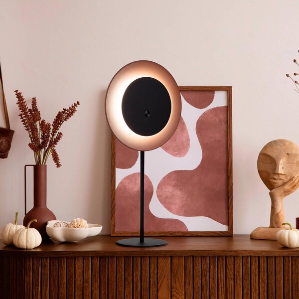 Stolová LED lampa Solan, čierna/hnedá, solárna, IP54, Čierna, Obývacia izba / jedáleň, kov, Moderný