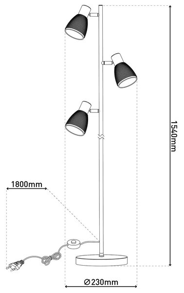 Stojacia lampa Lindita, 3-pl., sklo, železo, dymovo sivá, E14, Hliník / sivá / zinok, Obývacia izba / jedáleň, Sklo, Stojaca lampa
