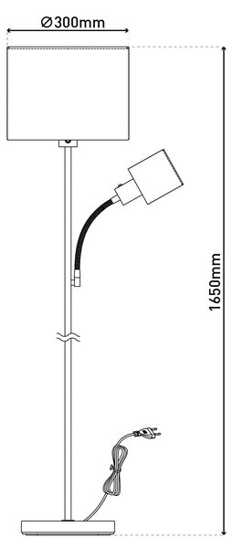 Stojacia lampa Filomena, hnedá/strieborná, textil, čitateľské rameno, E14, Hnedá / hrdzavá, Obývacia izba / jedáleň, kov, Stojaca lampa