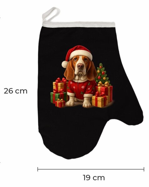 Vianočná kuchynská rukavica Buddy EMI, čierna