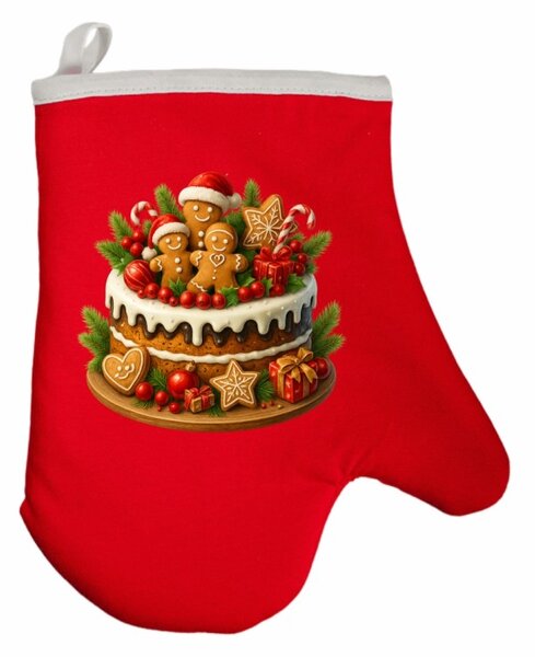Vianočná kuchynská rukavica Cake EMI, červená