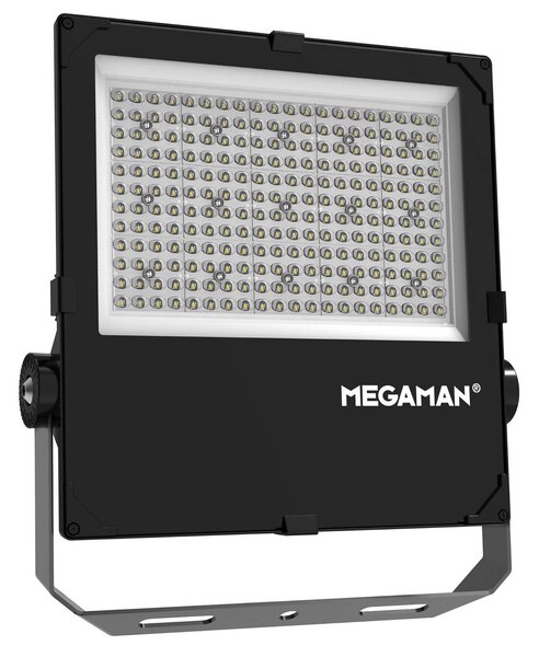MEGAMAN LED vonkajší reflektor Hugo, 150 W, 4000 K, IP66, Čierna, Hliník, Vonkajše bodové svietidlo / bodateľné do zeme