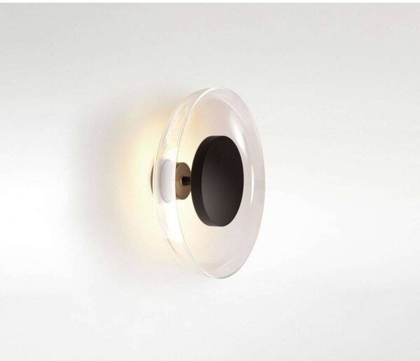 MARSET LED nástenné svetlo Aura Plus Ø 25 cm On/Off, priehľadné, Jasné / priehľadné, Obývacia izba / jedáleň, Sklo, Dizajn, Nástenné svietidlo