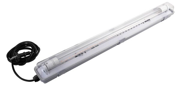 MEGAMAN rastlinná lampa Rocca, šírka 7 cm, 1 x T8, IP65, Biela / opálová, Plast, Nábytkové svetlo bodové