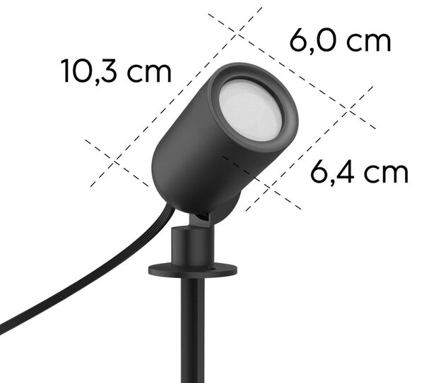 Hama Smart LED zemný reflektor, čierny WLAN, IP65 RGBW stmievateľné, Čierna, Plast, Moderný, Vonkajše bodové svietidlo / bodateľné do zeme