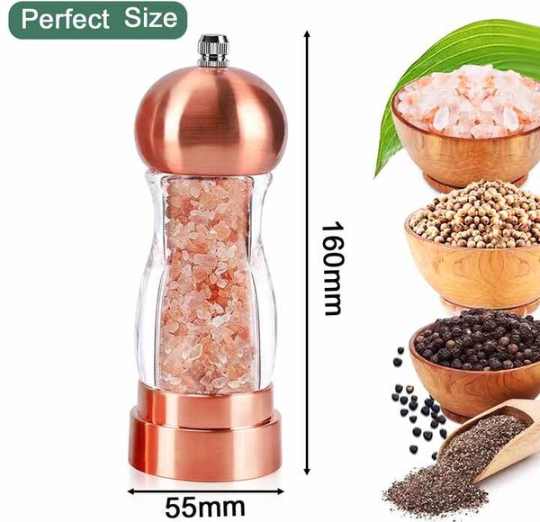 Ručný mlynček na korenie alebo soľ - SPM-03 copper