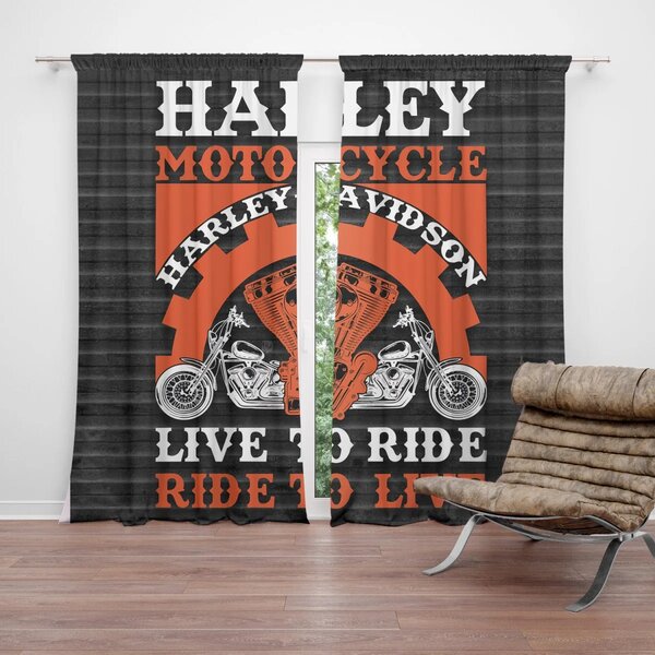 Sablio Záves Harley-Davidson Live to ride, ride to live: 2ks 140x250cm