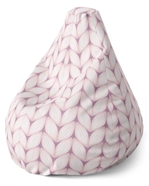 Sablio Sedací vak Pear Bledoružové pletenie - 70 x 95 x 15 cm