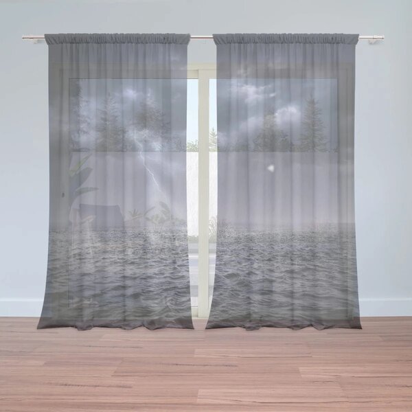 Sablio Záclony Búrka nad morom: 2ks 150x250cm