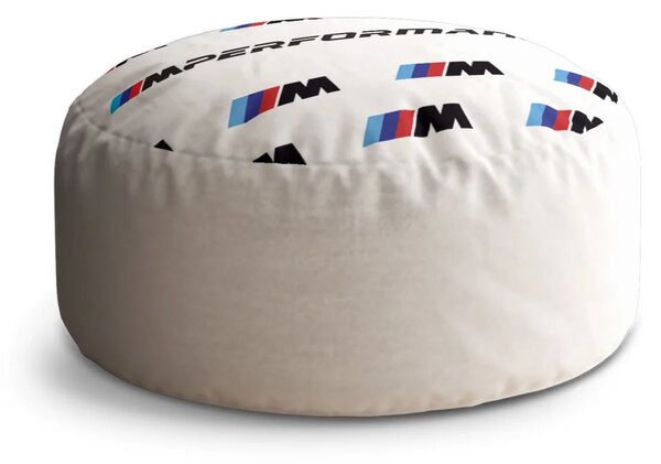 Sablio Taburet Circle MPERFORMANCE biely vzor: 38x48 cm