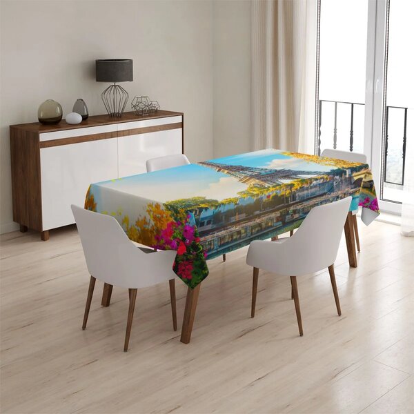 Sablio Obrus Paríž Eiffelova veža Flowers - 90x90 cm