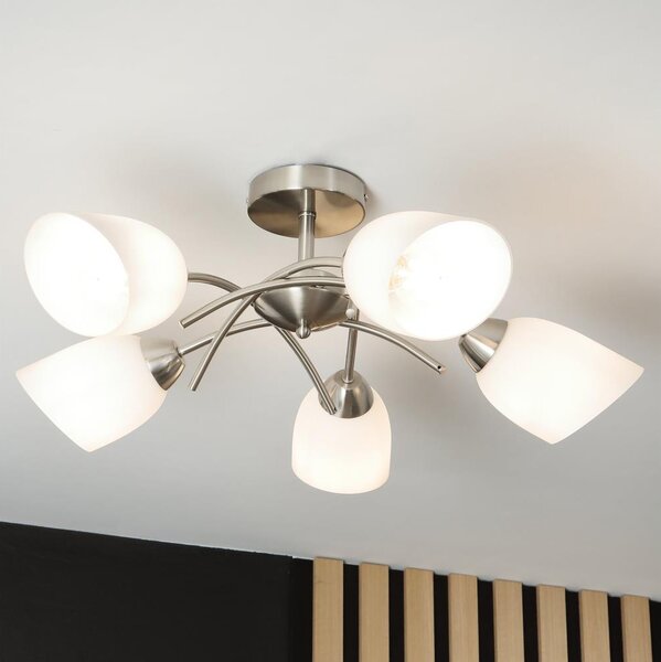 Prisadený luster DONNA 5xE27/60W/230V nikel