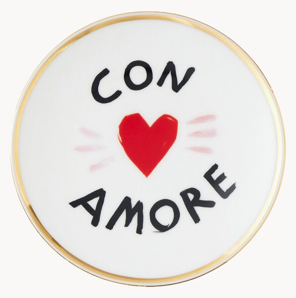 Ručne vyrobený porcelánový dezertný tanier Con Amore