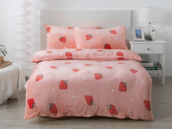 XPOSE® Mikroplyšové obliečky STRAWBERRY Exclusive